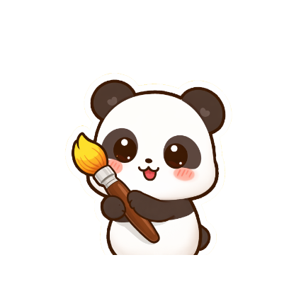 Cute Kawaii Doodle panda mascot